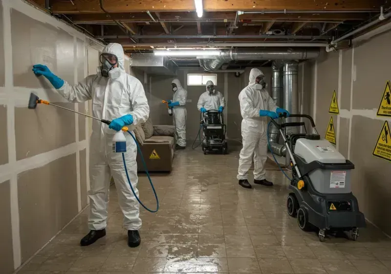 Basement Moisture Removal and Structural Drying process in Wakefield, NY